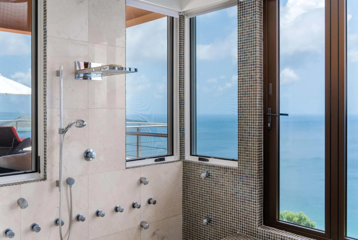 Villa privée, vue sur la mer des Caraïbes