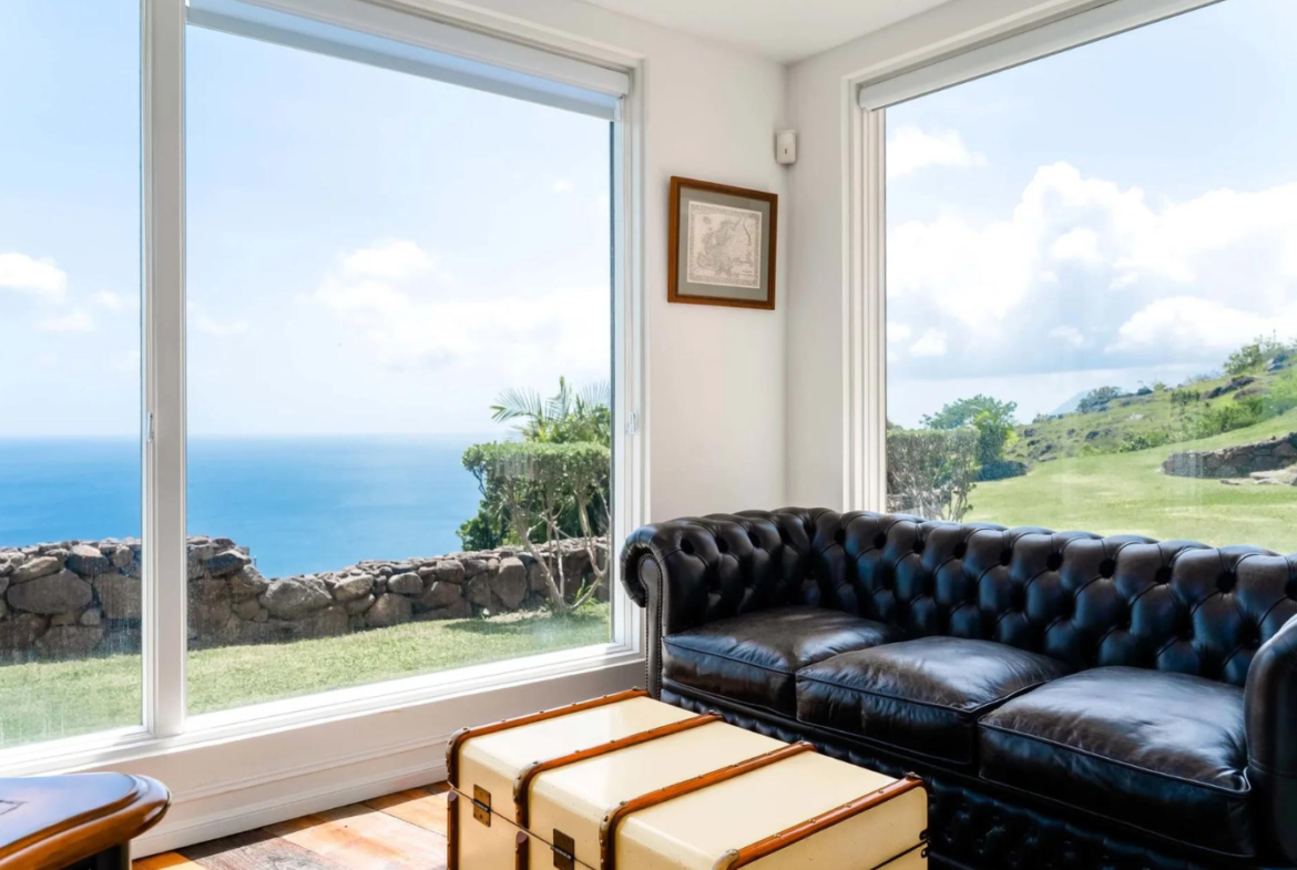 Villa privée, vue sur la mer des Caraïbes