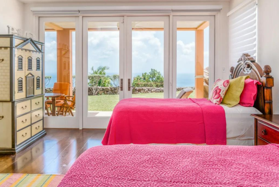 Villa privée, vue sur la mer des Caraïbes