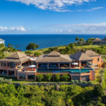 Villa privée, vue sur la mer des Caraïbes