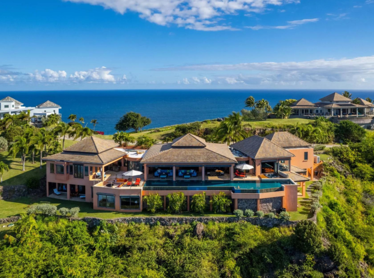 Villa privée, vue sur la mer des Caraïbes