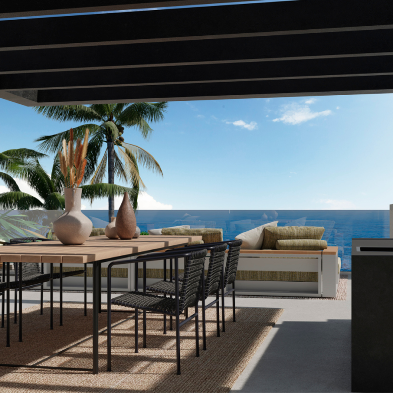 Villas de luxe en bord de mer, costa del sol, Espagne