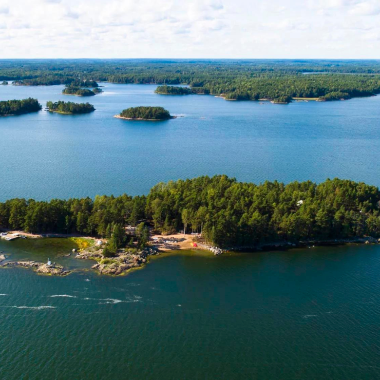 île SuperShe Island, Finlande, Mer Baltique