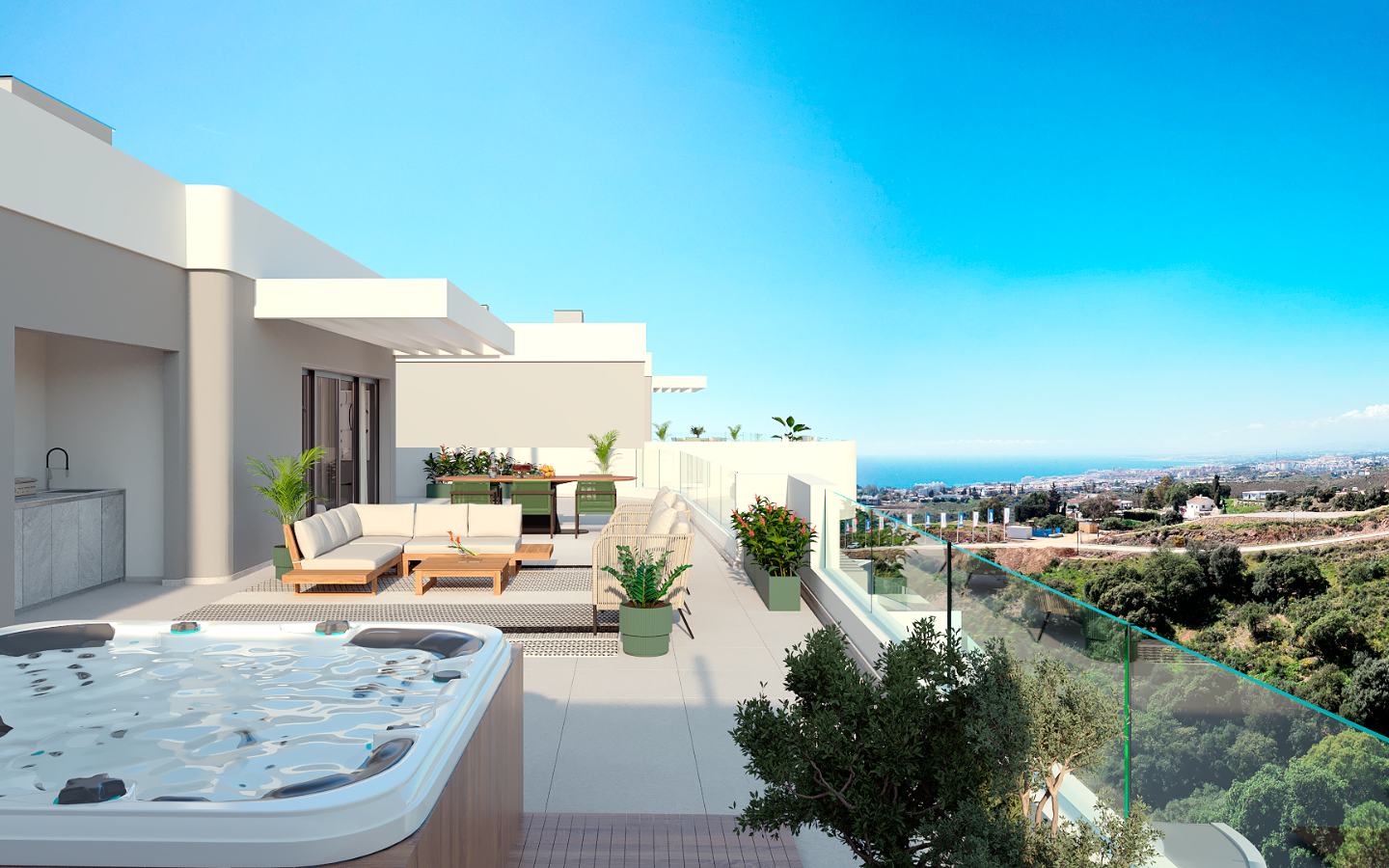 Appartement vue imprenable sur la mer et les montagnes Marbella