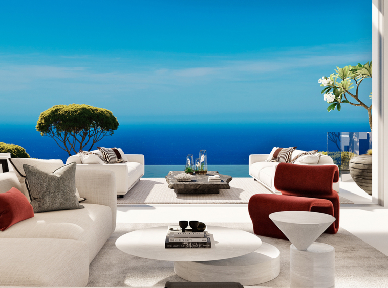 18 villas vues exceptionnelles sur la Méditerranée jusqu'à Gibraltar et l'Afrique